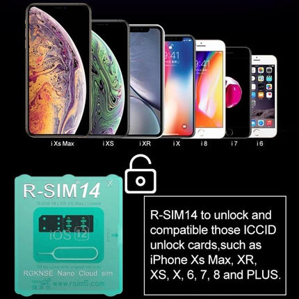 R-SIM Universal SIM Adapter for iPhone Carrier Switching - R-SIM14 ICCID unlock card for iPhone X XS XR XS Max 8 7 travel use