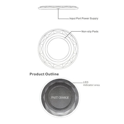 Essential wireless charging pad for everyday smartphone use at home - round fast charge pad with non-slip pads and LED indicator