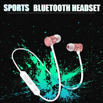 X3 Magnetic Bluetooth Earbuds For Commute And Workout Convenience rose gold magnetic sports earbuds with inline controls