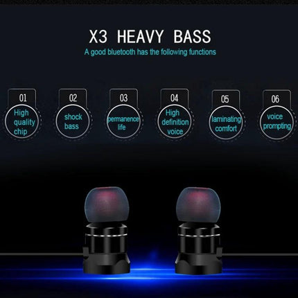X3 Magnetic Bluetooth Earbuds For Commute And Workout Convenience with magnetic snap design, Bluetooth 5.0, deep bass