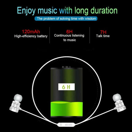 X3 Magnetic Bluetooth Earbuds For Commute And Workout Convenience 6H music play 7H talk 120mAh battery magnetic snap design