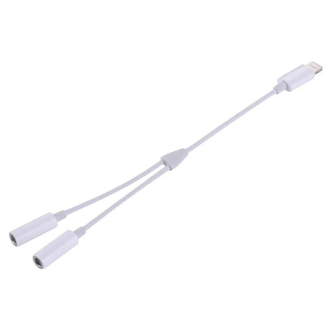 MH027 16cm 2-In-1 Dual 3.5mm Female To 8-Pin Adapter | Syndmart