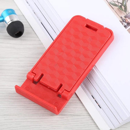 Mini Adjustable Foldable Phone Desk Holder for Viewing and Gaming - red compact portable stand for hands-free viewing and mobile gaming