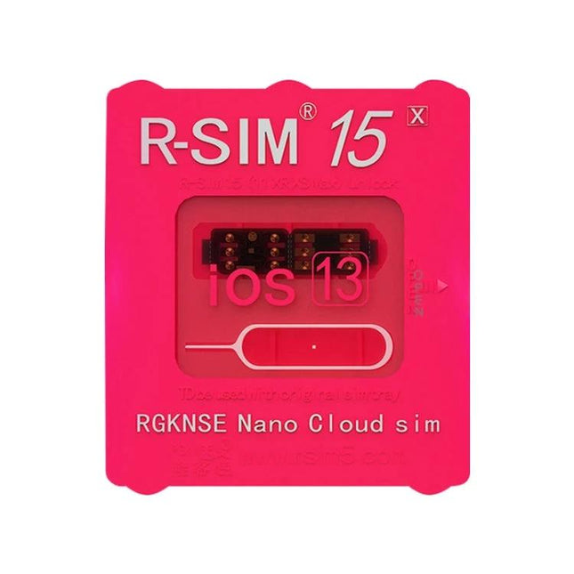 R-SIM 15 Card for iPhone Travel and Carrier Unlocking - pink R-SIM 15 iOS 13 nano cloud sim tray tool