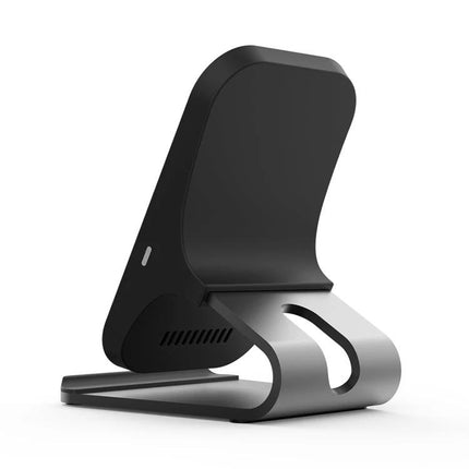 HAMTOD Charger for Daily Phone Use at Home and Travel – black Qi wireless stand for hands-free desk and travel charging, compact foldable design