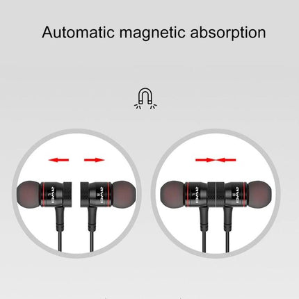 Awei Neckband Earphones For Running And Gym Sweat Resistant Fit showing magnetic earbuds attaching for tidy storage