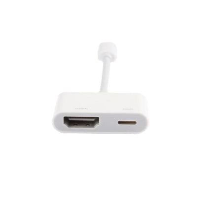 Cable Adapter for Everyday Phone Screen Sharing on TV — white 8‑pin phone-to-TV HDMI adapter for streaming videos, photos, presentations