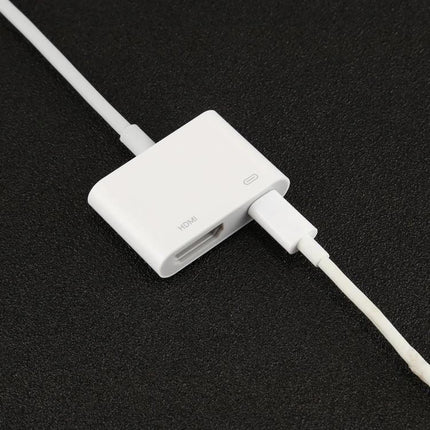 Cable Adapter for Everyday Phone Screen Sharing on TV — white 8-pin to HDMI adapter for mirroring phone to TV during movie nights and presentations