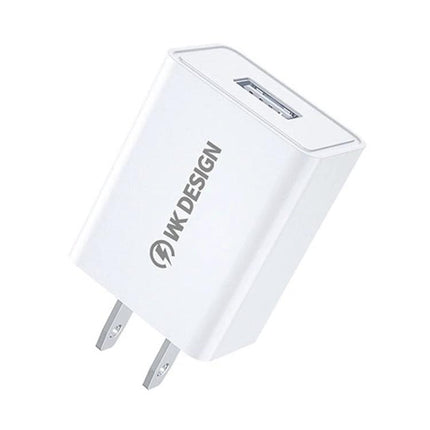 Essential WK USB Travel Charger for Everyday Charging compact white single-port USB wall charger for commuting and travel