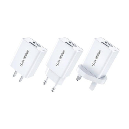 Compact Travel Charger for Daily Device Powering on the Go - white dual USB travel wall chargers with multiple plug types for commuting and daily use