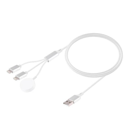 Essential Magnetic Cable for Daily iPhone and Watch Charging - white dual magnetic charging cable for iPhone and Apple Watch, tangle-free