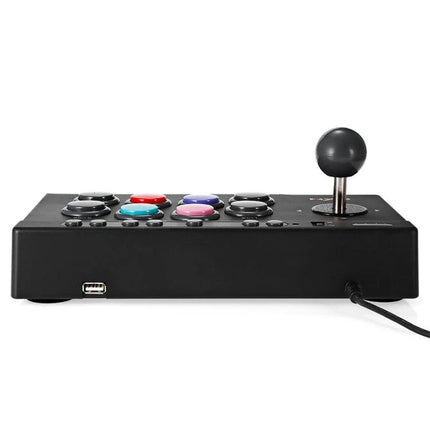 PXN Controller for Home Gaming and Entertainment Sessions black arcade-style joystick with colorful buttons for PC and console play