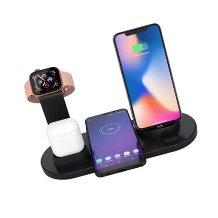 Practical Charging Stand for Multiple Devices in Daily Life - black 3-in-1 dock charging phone smartwatch earbuds