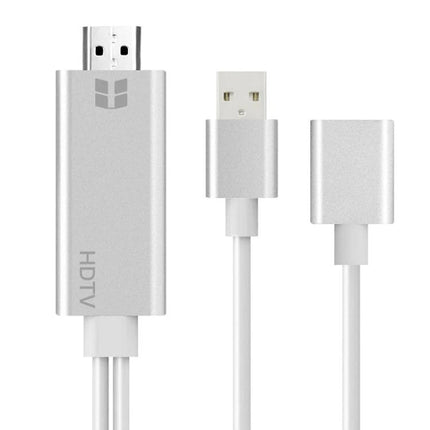 Connect your phone to TV with Onten adapter for everyday viewing - silver HDMI to USB 1080P plug-and-play screen mirroring adapter