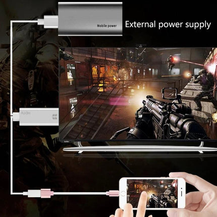 Connect your phone to TV with Onten adapter for everyday viewing showing phone mirroring game to 1080P TV