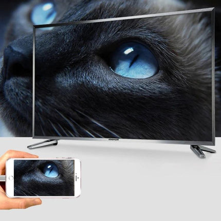 Connect your phone to TV with Onten adapter for everyday viewing showing phone mirroring a cat image on a large 1080P TV screen