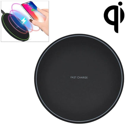 Compact Wireless Charger for Daily Phone Use at Home - KD-1 black fast-charge pad on nightstand, compact 10x10x0.67cm