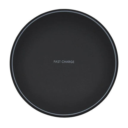 Compact Wireless Charger for Daily Phone Use at Home - slim black round KD-1 fast charge pad for desk or nightstand