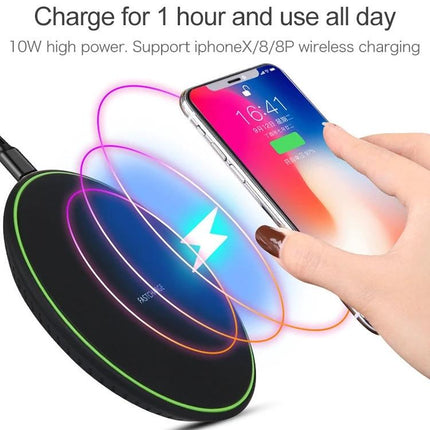 Compact Wireless Charger for Daily Phone Use at Home - compact KD-1 wireless charging pad on desk charging smartphone quickly