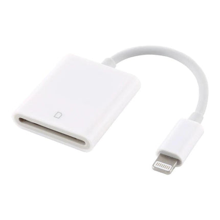 NK105 Adapter for Daily Camera Photo Transfers to iPhone - white SD card to Lightning adapter for quick photo transfers on the go