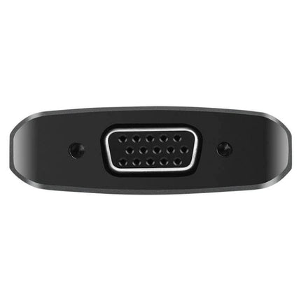 Lenovo USB-C to HDMI and VGA Adapter for Displays – close-up of VGA port on black adapter for connecting laptops to monitors and projectors