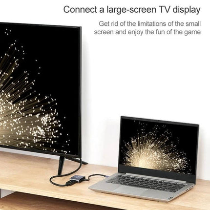 Lenovo USB-C to HDMI and VGA Adapter for Displays connecting laptop to large TV for mirrored or extended screen