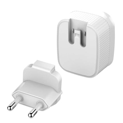 Keep Your Devices Charged During Daily Travels With LDNIO Charger - compact white dual USB travel wall charger with foldable prongs