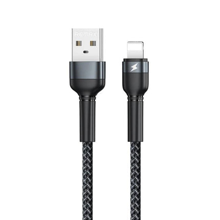REMAX Cable for Everyday iPhone Charging and Data Transfer - braided lightning to USB cable, durable wear‑resistant design, prevents overcharging