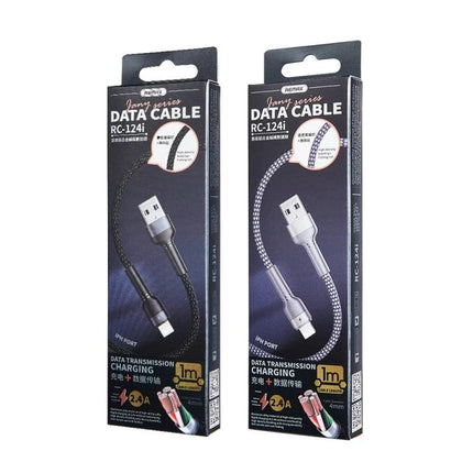 REMAX Cable for Everyday iPhone Charging and Data Transfer braided round wire 1m charging and data cable in retail packaging