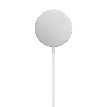 Compact Magnetic Charger for Home and Travel Use — slim white magnetic wireless charger with PD and QC support for desk and travel