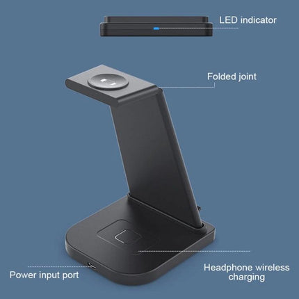 Essential charging solution for daily Apple device needs at home - 3-in-1 foldable stand charging iPhone, Apple Watch, and headphones