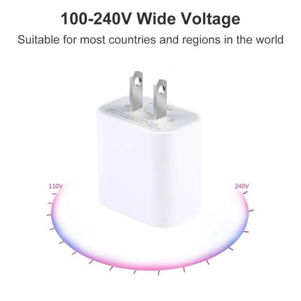 Essential USB-C Charger for Travel and Daily Use compact white PD fast charger with US foldable prongs and 100-240V wide voltage for travel