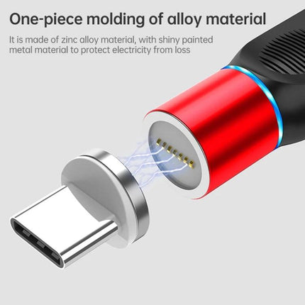 Magnetic Adapter Set for Daily Device Charging Needs - red magnetic Type-C adapter showing connector and cable, one-piece alloy molding
