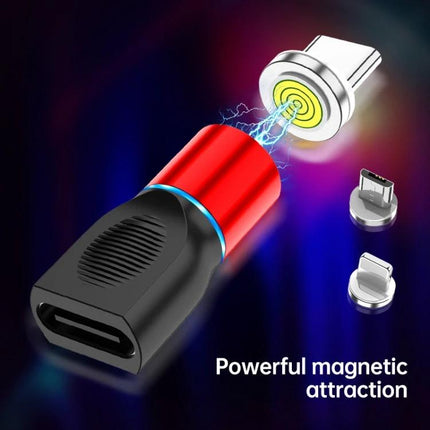Magnetic Adapter Set for Daily Device Charging Needs - red and black magnetic Type-C adapter showing powerful magnetic attraction
