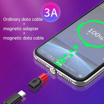 Magnetic Adapter Set for Daily Device Charging Needs showing magnetic Type-C adapter connecting phone charging cable at 100% battery