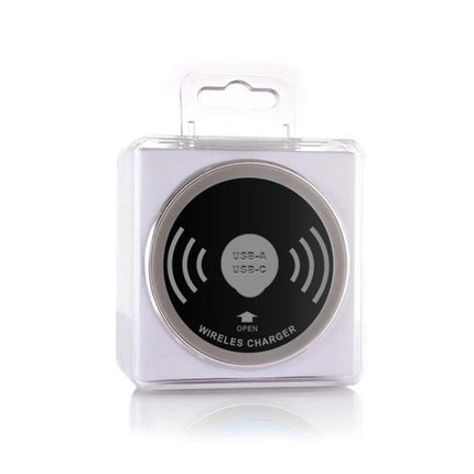 Embedded KP-ZMC Wireless Charger for Daily Home Desk Use - compact round wireless charger in clear retail packaging