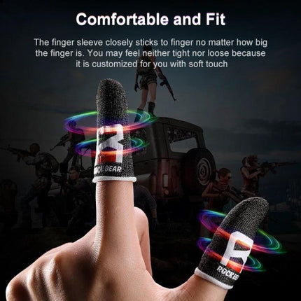 Comfortable ROCK Finger Covers for Daily Gaming At Home — conductive silver fiber, antibacterial fingertip sleeves for mobile and PC gaming