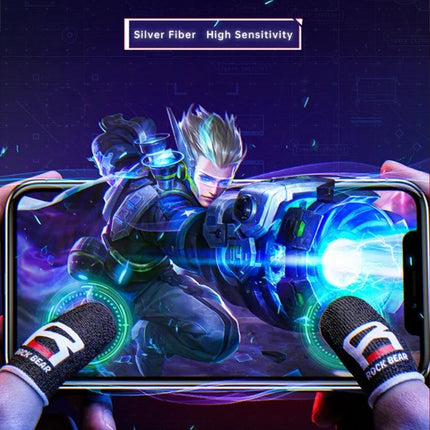Comfortable ROCK Finger Covers for Daily Gaming At Home - silver fiber conductive anti-slip gaming finger sleeves