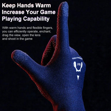 Comfortable ROCK Gloves for Everyday Gaming Sessions at Home - blue silver-fiber gaming glove showing touchscreen fingertip grip and anti-sweat fit