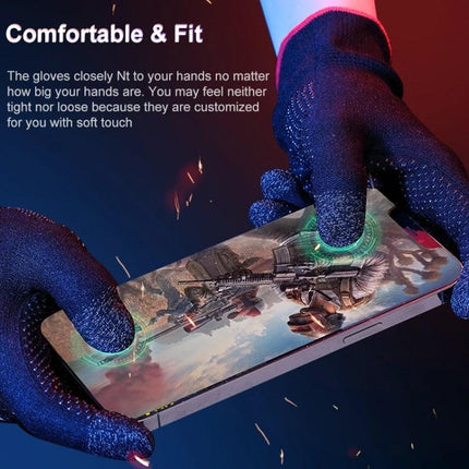Comfortable ROCK Gloves for Everyday Gaming Sessions at Home - navy silver-fiber touchscreen gaming gloves showing precise thumb control on smartphone
