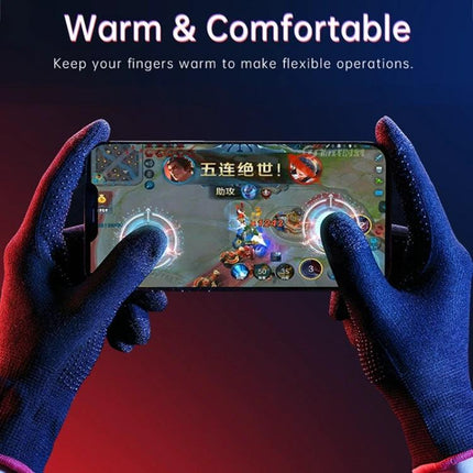 Comfortable ROCK Gloves for Everyday Gaming Sessions at Home — blue touchscreen gaming gloves with silver fiber tips for precise control and comfort