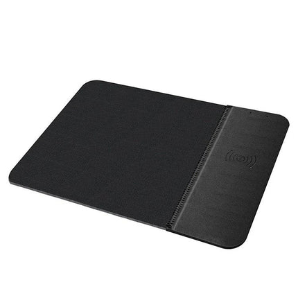 Functional Mouse Pad with Wireless Charging for Daily Home Office Use — black desk pad with integrated phone charging area