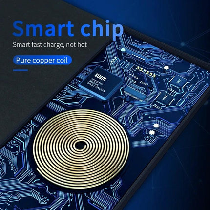 Functional Mouse Pad with Wireless Charging for Daily Home Office Use showing copper coil and smart chip design for desk charging