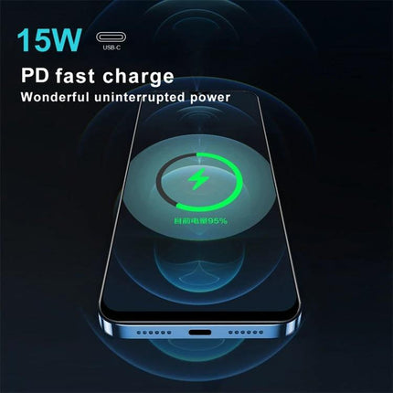Cooling Wireless Charger for Daily Phone Use at Home showing a 15W PD fast charge phone with cooling function and charging indicator