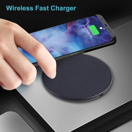 Wireless Charger for Everyday Phone Use in the Car - Qi wireless fast charging pad in car or on desk for hands-free commute charging