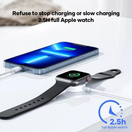 Daily Essential for Charging Phone and Watch at Home — bedside charger powering a phone via cable and a smartwatch on a wireless pad