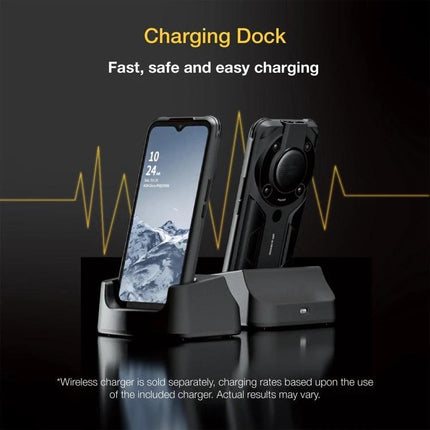 Charge Your AGM Glory G1 on the Desk with This Stand - sleek black charging dock and holder for desk use