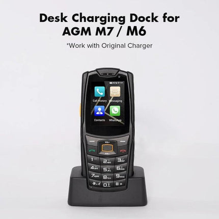 Keep your AGM device charged and handy on your desk. — Desk charging dock for AGM M6/M7 holding device upright while charging