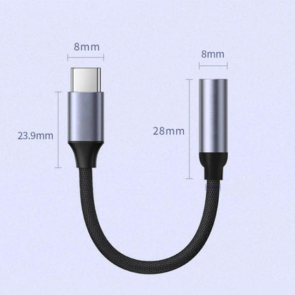 Adapter for Connecting USB-C Devices to 3.5mm Headphones Daily - compact braided USB-C to 3.5mm adapter with 8mm metal connectors