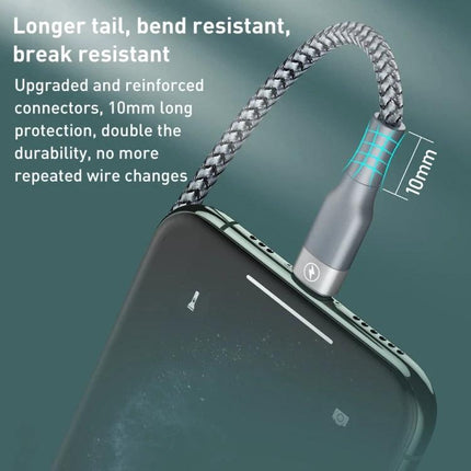 REMAX USB-C to Lightning Cable for Everyday Device Charging braided 10mm reinforced bend-resistant connector charging iPhone at desk or commute